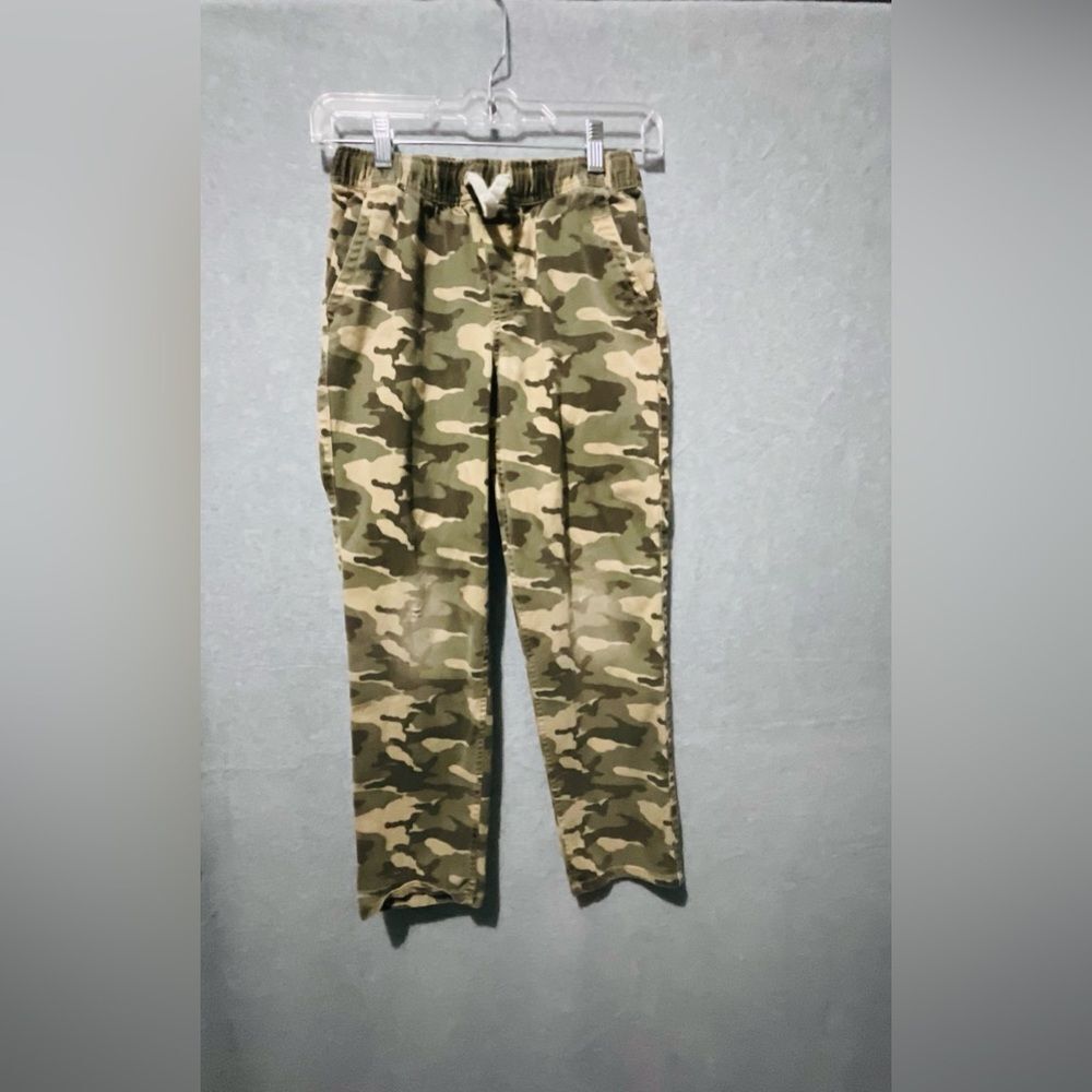 Wonder Nation Boys Size L 10-12 Camo Pull-On Cargo Jogger Pants Green Camouflage